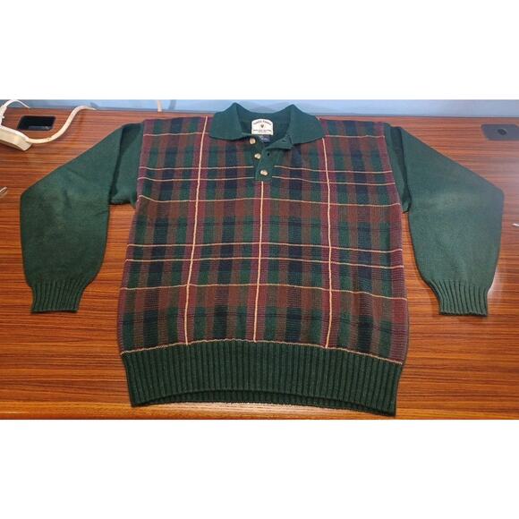 Country Classics Plaid Pullover Sweater Size Large Green Multicolor - Picture 6 of 6